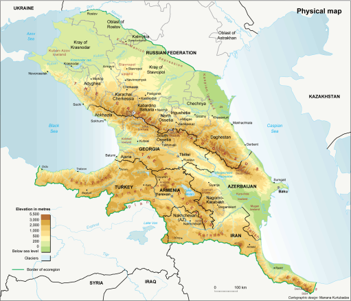 russia-caucaus map